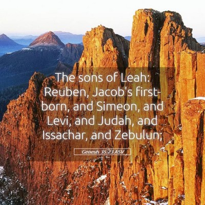 Picture 05 - Genesis 35:23 ASV - The sons of Leah: Reuben, Jacob's first-born, and - Bible Verse Picture