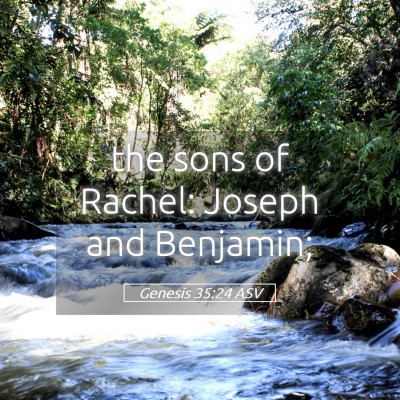 Picture 05 - Genesis 35:24 ASV - the sons of Rachel: Joseph and - Bible Verse Picture