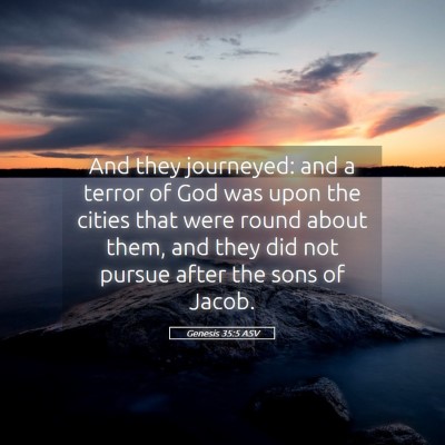 Picture 05 - Genesis 35:5 ASV - And they journeyed: and a terror of God was upon - Bible Verse Picture