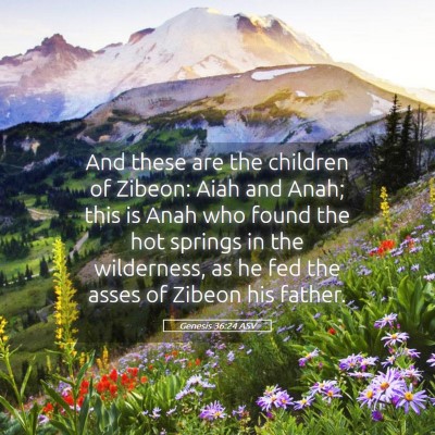 Picture 05 - Genesis 36:24 ASV - And these are the children of Zibeon: Aiah and - Bible Verse Picture
