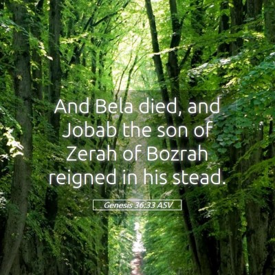 Picture 05 - Genesis 36:33 ASV - And Bela died, and Jobab the son of Zerah of - Bible Verse Picture