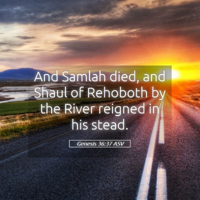 Picture 05 - Genesis 36:37 ASV - And Samlah died, and Shaul of Rehoboth by the - Bible Verse Picture