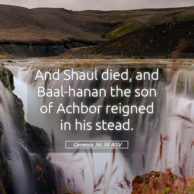 Picture 05 - Genesis 36:38 ASV - And Shaul died, and Baal-hanan the son of Achbor - Bible Verse Picture