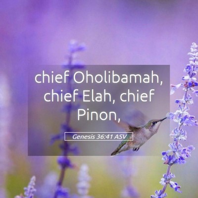 Picture 05 - Genesis 36:41 ASV - chief Oholibamah, chief Elah, chief - Bible Verse Picture