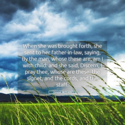 Picture 05 - Genesis 38:25 ASV - When she was brought forth, she sent to her - Bible Verse Picture