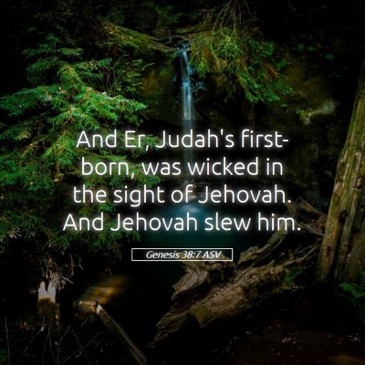 Picture 05 - Genesis 38:7 ASV - And Er, Judah's first-born, was wicked in the - Bible Verse Picture