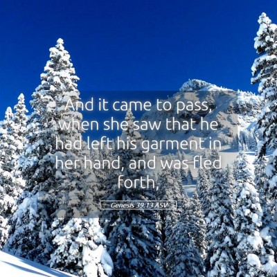Picture 05 - Genesis 39:13 ASV - And it came to pass, when she saw that he had - Bible Verse Picture