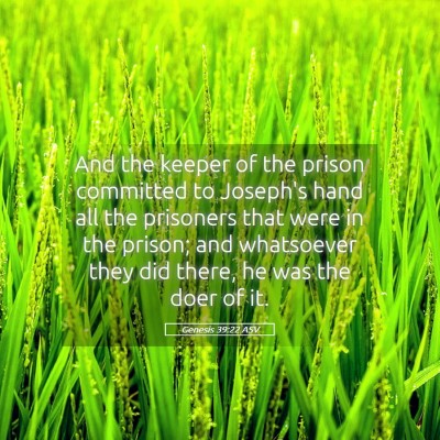 Picture 05 - Genesis 39:22 ASV - And the keeper of the prison committed to - Bible Verse Picture