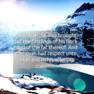 Picture 05 - Genesis 4:4 ASV - And Abel, he also brought of the firstlings of - Bible Verse Picture