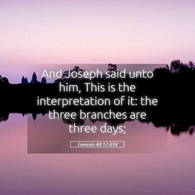Picture 05 - Genesis 40:12 ASV - And Joseph said unto him, This is the - Bible Verse Picture