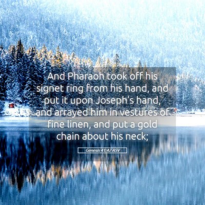 Picture 05 - Genesis 41:42 ASV - And Pharaoh took off his signet ring from his - Bible Verse Picture