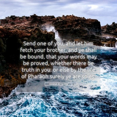 Picture 05 - Genesis 42:16 ASV - Send one of you, and let him fetch your brother, - Bible Verse Picture