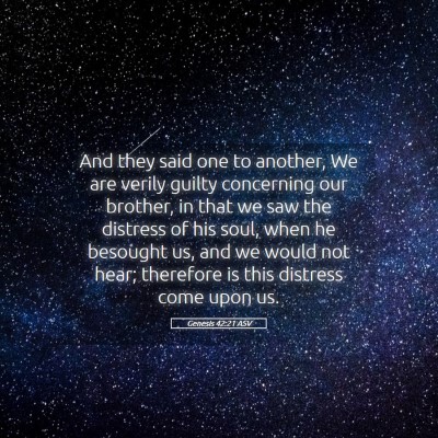 Picture 05 - Genesis 42:21 ASV - And they said one to another, We are verily - Bible Verse Picture
