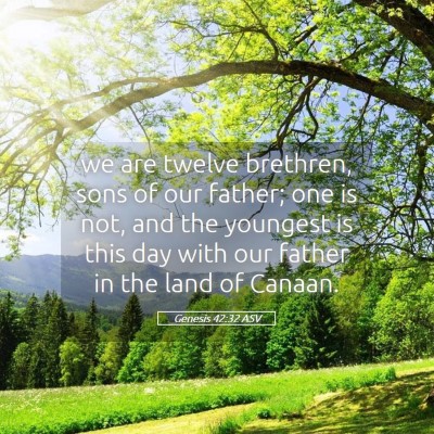 Picture 05 - Genesis 42:32 ASV - we are twelve brethren, sons of our father; one - Bible Verse Picture