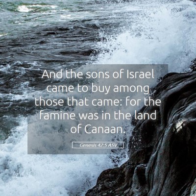Picture 05 - Genesis 42:5 ASV - And the sons of Israel came to buy among those - Bible Verse Picture