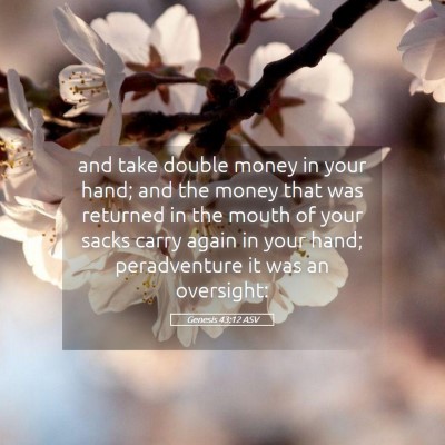 Picture 05 - Genesis 43:12 ASV - and take double money in your hand; and the money - Bible Verse Picture