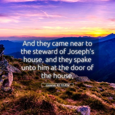 Picture 05 - Genesis 43:19 ASV - And they came near to the steward of Joseph's - Bible Verse Picture