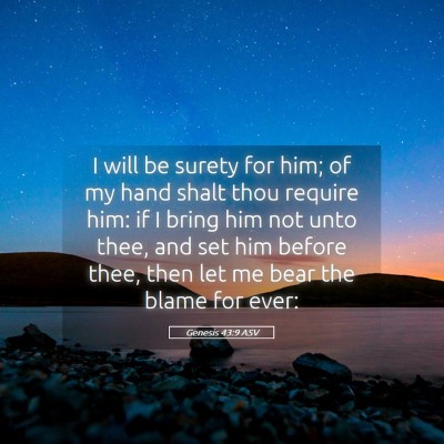 Picture 05 - Genesis 43:9 ASV - I will be surety for him; of my hand shalt thou - Bible Verse Picture