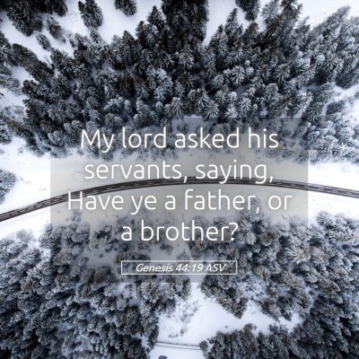 Picture 05 - Genesis 44:19 ASV - My lord asked his servants, saying, Have ye a - Bible Verse Picture