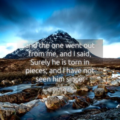Picture 05 - Genesis 44:28 ASV - and the one went out from me, and I said, Surely - Bible Verse Picture