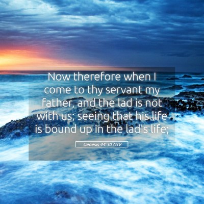 Picture 05 - Genesis 44:30 ASV - Now therefore when I come to thy servant my - Bible Verse Picture