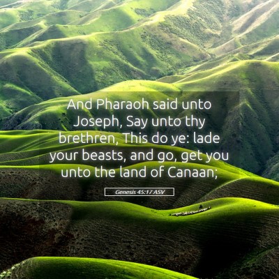 Picture 05 - Genesis 45:17 ASV - And Pharaoh said unto Joseph, Say unto thy - Bible Verse Picture