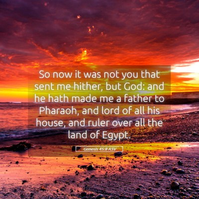 Picture 05 - Genesis 45:8 ASV - So now it was not you that sent me hither, but - Bible Verse Picture