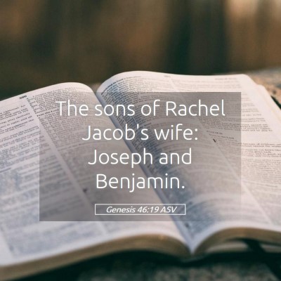 Picture 05 - Genesis 46:19 ASV - The sons of Rachel Jacob's wife: Joseph and - Bible Verse Picture