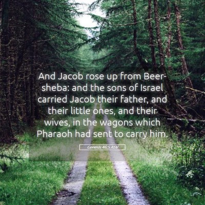 Picture 05 - Genesis 46:5 ASV - And Jacob rose up from Beer-sheba: and the sons - Bible Verse Picture