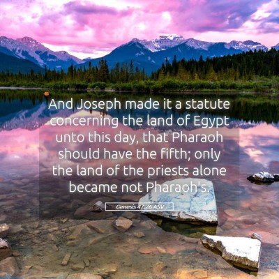 Picture 05 - Genesis 47:26 ASV - And Joseph made it a statute concerning the land - Bible Verse Picture