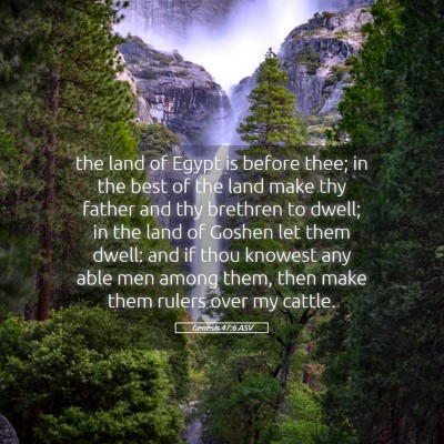 Picture 05 - Genesis 47:6 ASV - the land of Egypt is before thee; in the best of - Bible Verse Picture