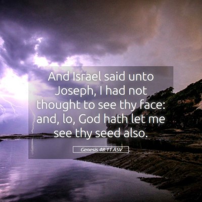 Picture 05 - Genesis 48:11 ASV - And Israel said unto Joseph, I had not thought to - Bible Verse Picture
