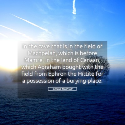 Picture 05 - Genesis 49:30 ASV - in the cave that is in the field of Machpelah, - Bible Verse Picture