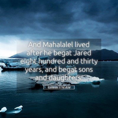 Picture 05 - Genesis 5:16 ASV - And Mahalalel lived after he begat Jared eight - Bible Verse Picture