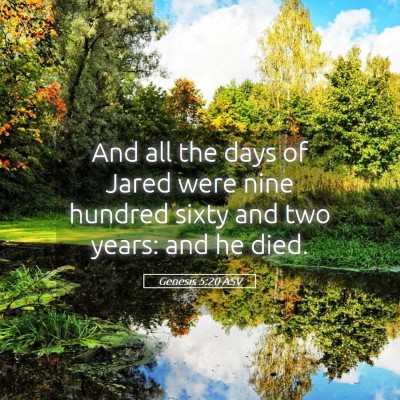 Picture 05 - Genesis 5:20 ASV - And all the days of Jared were nine hundred sixty - Bible Verse Picture