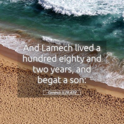 Picture 05 - Genesis 5:28 ASV - And Lamech lived a hundred eighty and two years, - Bible Verse Picture