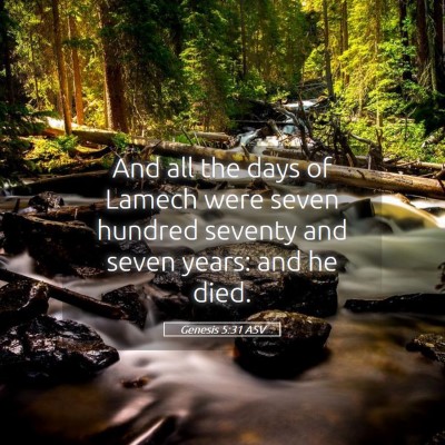 Picture 05 - Genesis 5:31 ASV - And all the days of Lamech were seven hundred - Bible Verse Picture
