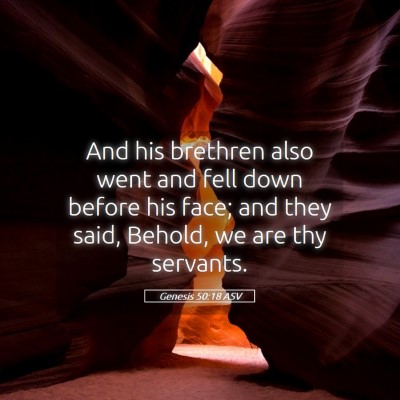 Picture 05 - Genesis 50:18 ASV - And his brethren also went and fell down before - Bible Verse Picture