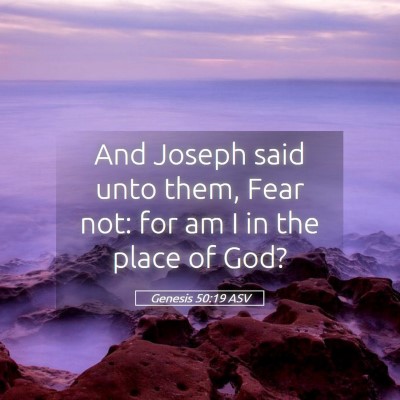 Picture 05 - Genesis 50:19 ASV - And Joseph said unto them, Fear not: for am I in - Bible Verse Picture