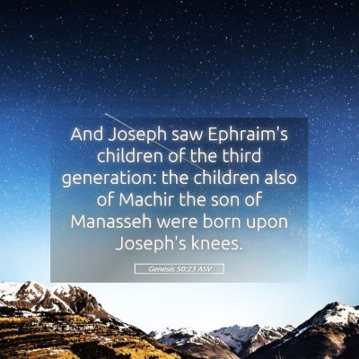 Picture 05 - Genesis 50:23 ASV - And Joseph saw Ephraim's children of the third - Bible Verse Picture