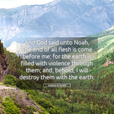 Picture 05 - Genesis 6:13 ASV - And God said unto Noah, The end of all flesh is - Bible Verse Picture