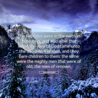 Picture 05 - Genesis 6:4 ASV - The Nephilim were in the earth in those days, and - Bible Verse Picture