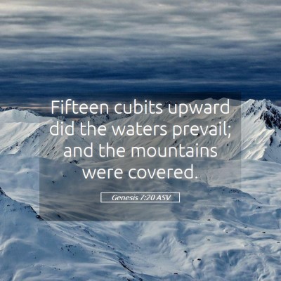 Picture 05 - Genesis 7:20 ASV - Fifteen cubits upward did the waters prevail; and - Bible Verse Picture