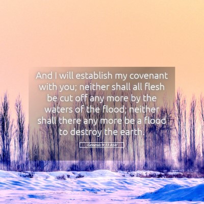 Picture 05 - Genesis 9:11 ASV - And I will establish my covenant with you; - Bible Verse Picture