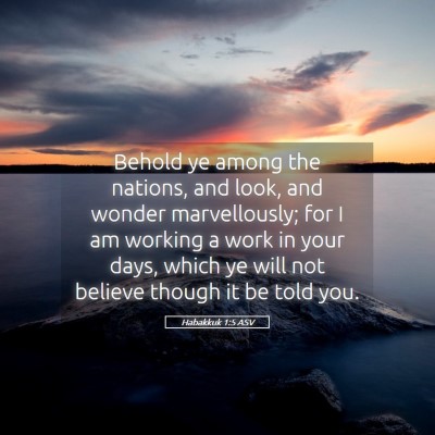 Picture 05 - Habakkuk 1:5 ASV - Behold ye among the nations, and look, and wonder - Bible Verse Picture