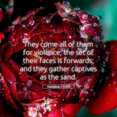 Picture 05 - Habakkuk 1:9 ASV - They come all of them for violence; the set of - Bible Verse Picture