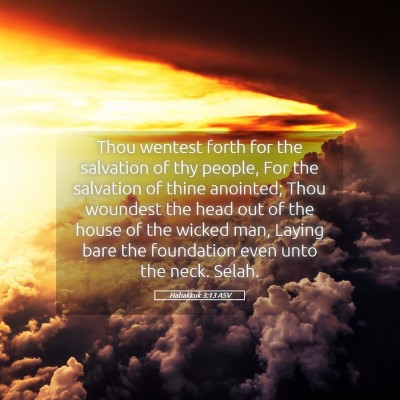 Picture 05 - Habakkuk 3:13 ASV - Thou wentest forth for the salvation of thy - Bible Verse Picture