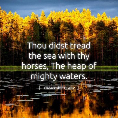 Picture 05 - Habakkuk 3:15 ASV - Thou didst tread the sea with thy horses, The - Bible Verse Picture