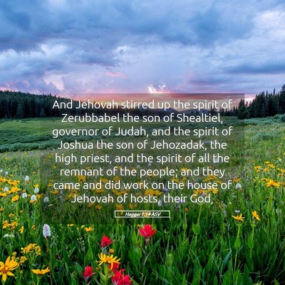 Picture 05 - Haggai 1:14 ASV - And Jehovah stirred up the spirit of Zerubbabel - Bible Verse Picture
