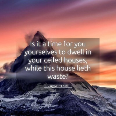 Picture 05 - Haggai 1:4 ASV - Is it a time for you yourselves to dwell in your - Bible Verse Picture